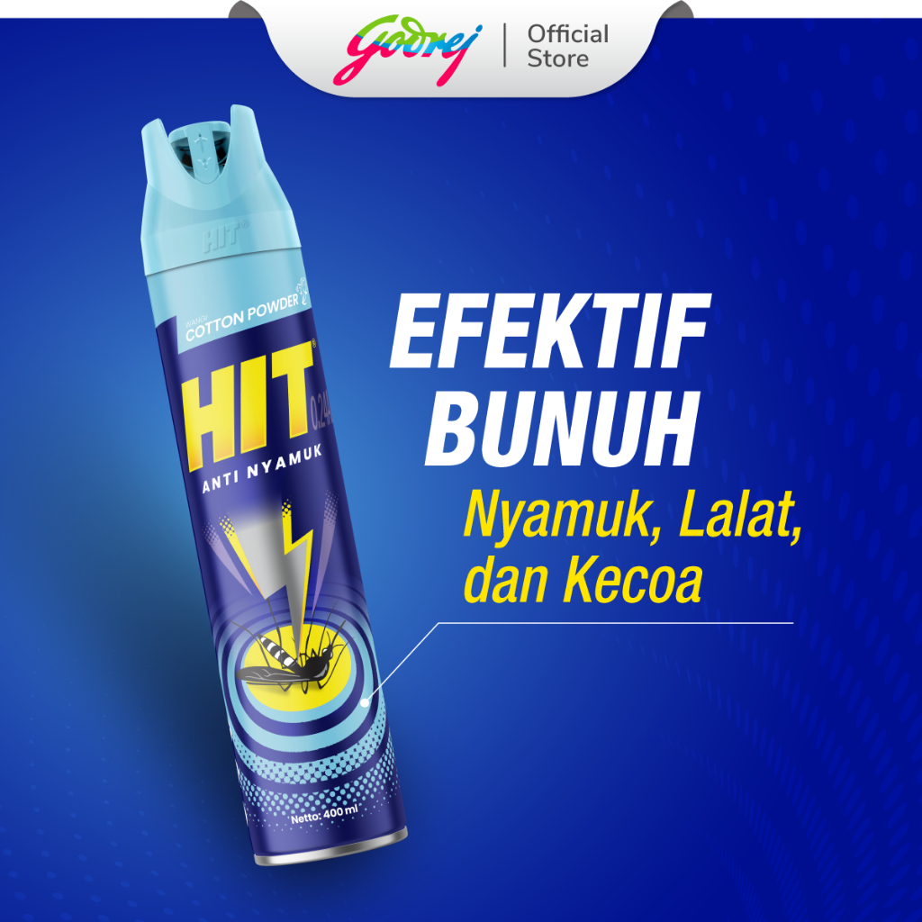 HIT Aerosol Cotton Powder 400ml - Obat Nyamuk - Bunuh Nyamuk Penyebab Demam Berdarah (DBD) - Gambar 3