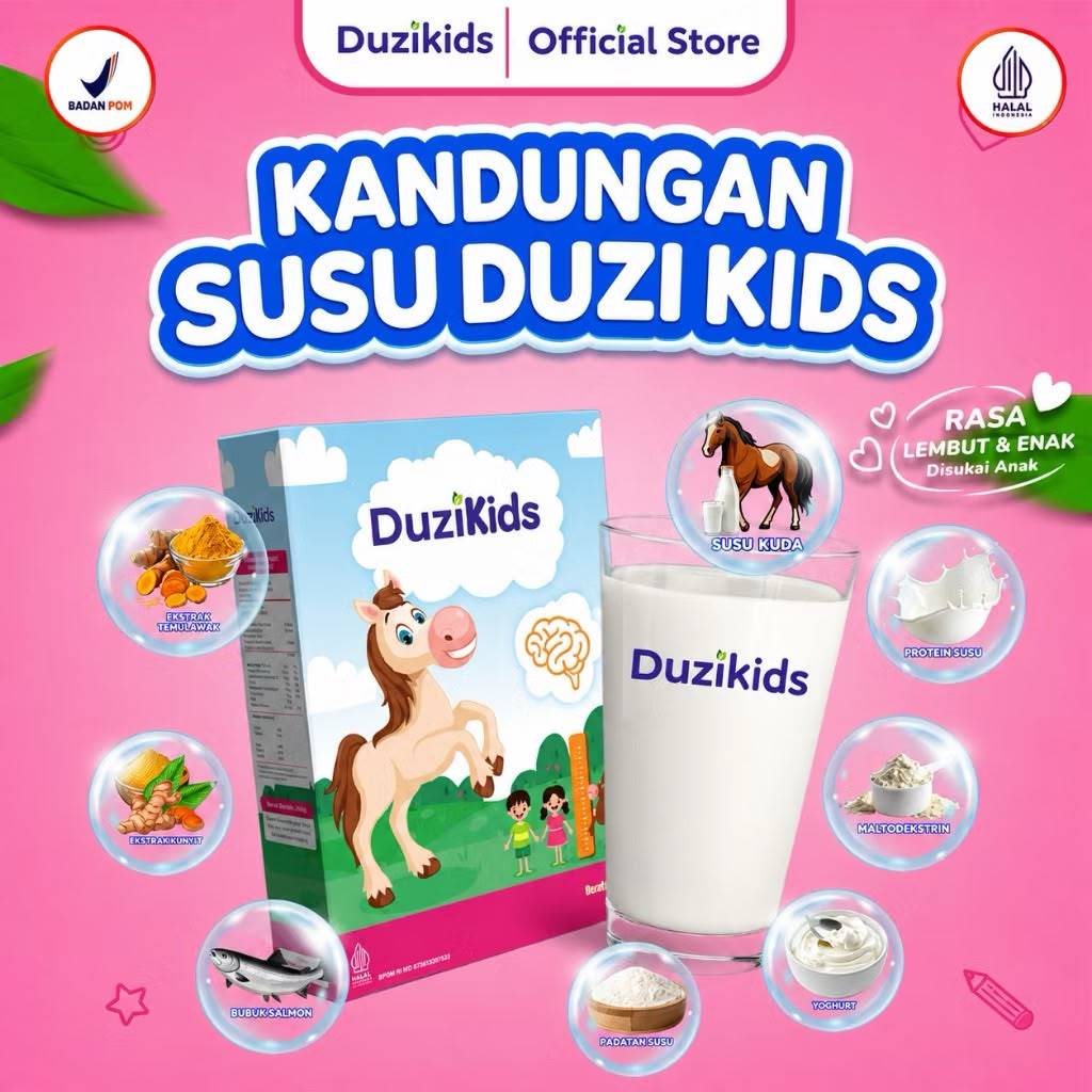 DUZI KIDS Susu Kuda untuk Anak / Penambah Berat Badan dan Nafsu Makan 200gr - Gambar 3