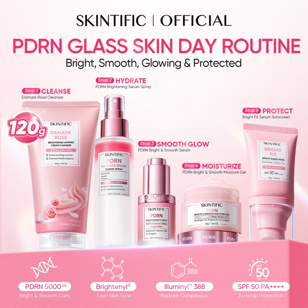 Skintific 5PCS Skincare Set Brightening Acne Calming - Gambar 3
