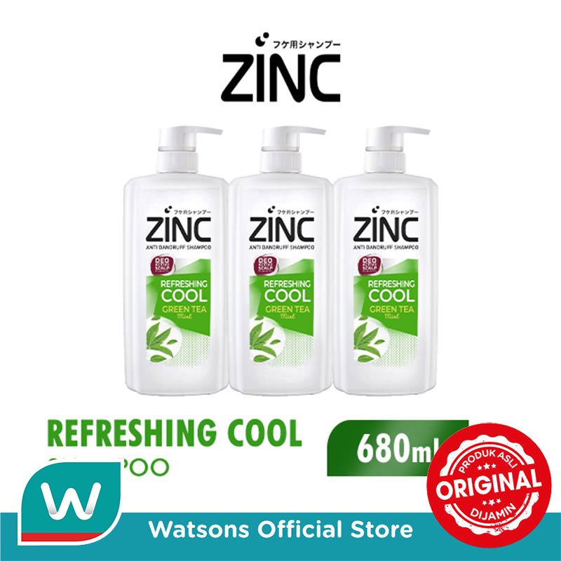 Zinc Shampoo Refreshing Cool Botol 680ml X 3