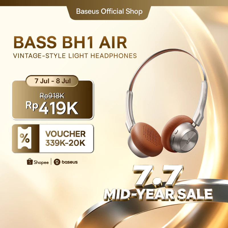 Baseus Bass BH1 Air Wireless Headphones Retro Two-Tone Style 90g Lightweight Design