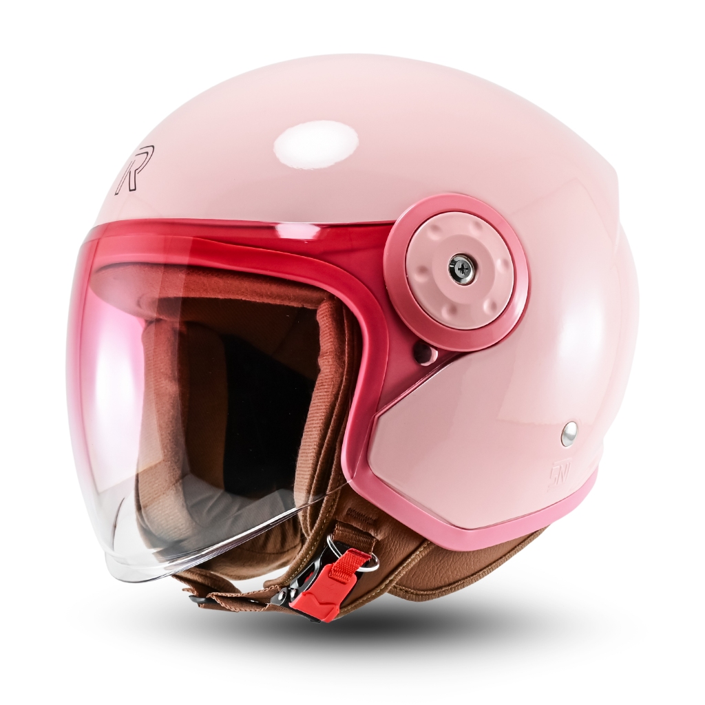 Helm RSIX Half Face Cewek Cowok Terbaru 2026 Verona Milenial Pink Kaca Gradasi