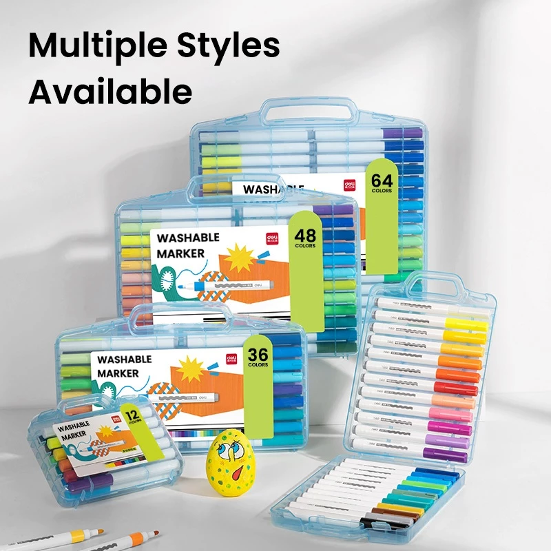 Deli Washable Acrylic Marker / Spidol Akrilik Bisa Dicuci Aman Untuk Anak HM122 - Gambar 2