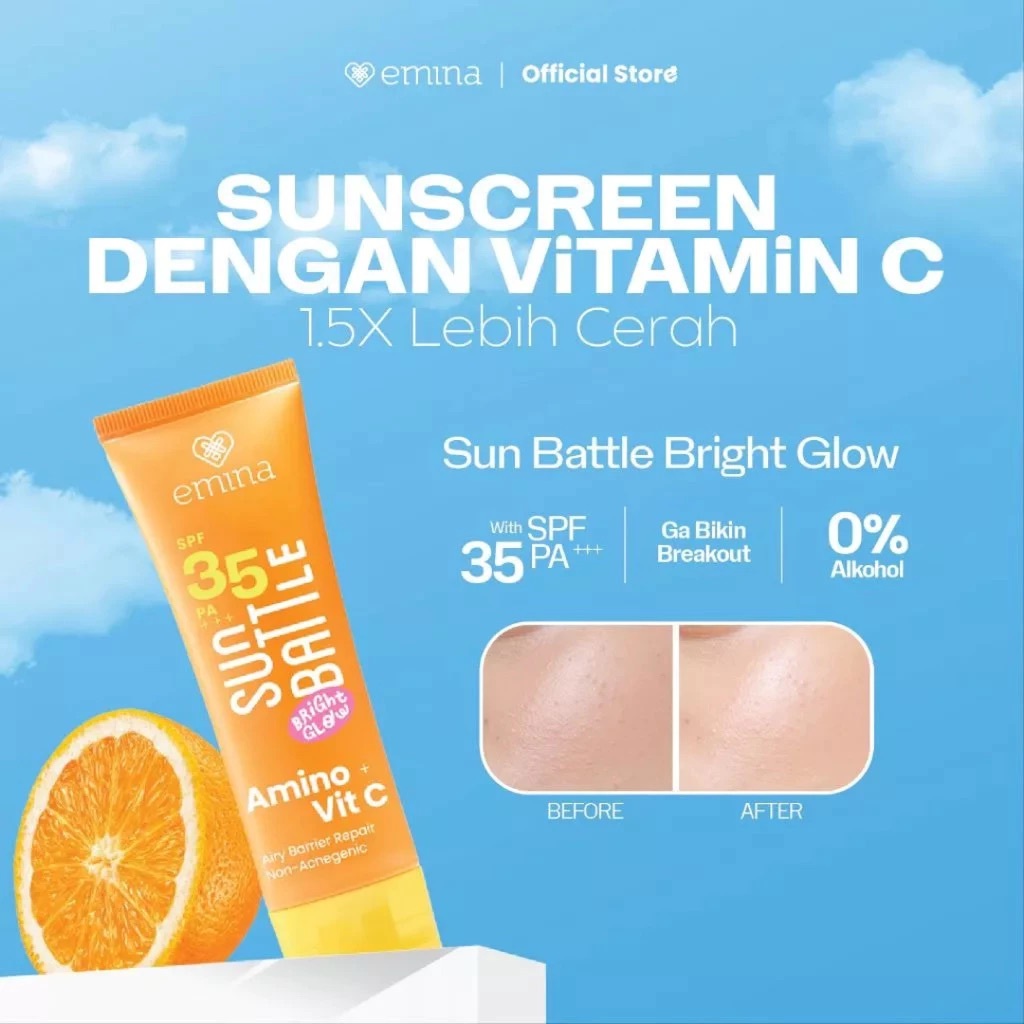 Emina Sun Battle Protection Series - SPF35 PA+++ - SPF50 PA++++ / Sunscreen UV / Merah Jingga Official - Gambar 3