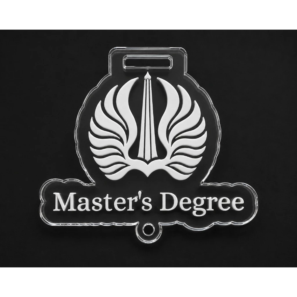 akrilik gantungan bunga wisuda - gantungan akrilik bisa custom logo & nama