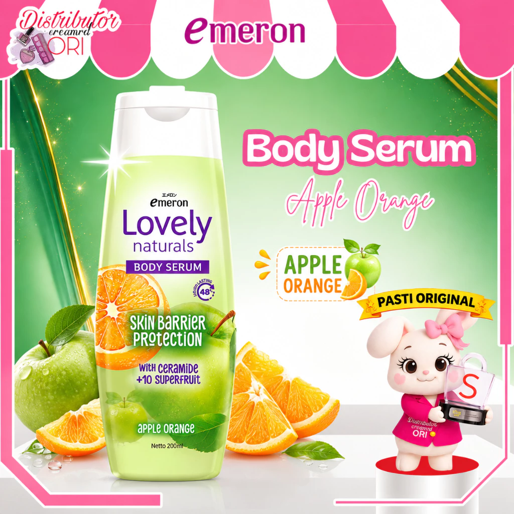 EMERON Lovely Naturals Body Serum 200Ml -Apple Orange / Distributor Cream Ori