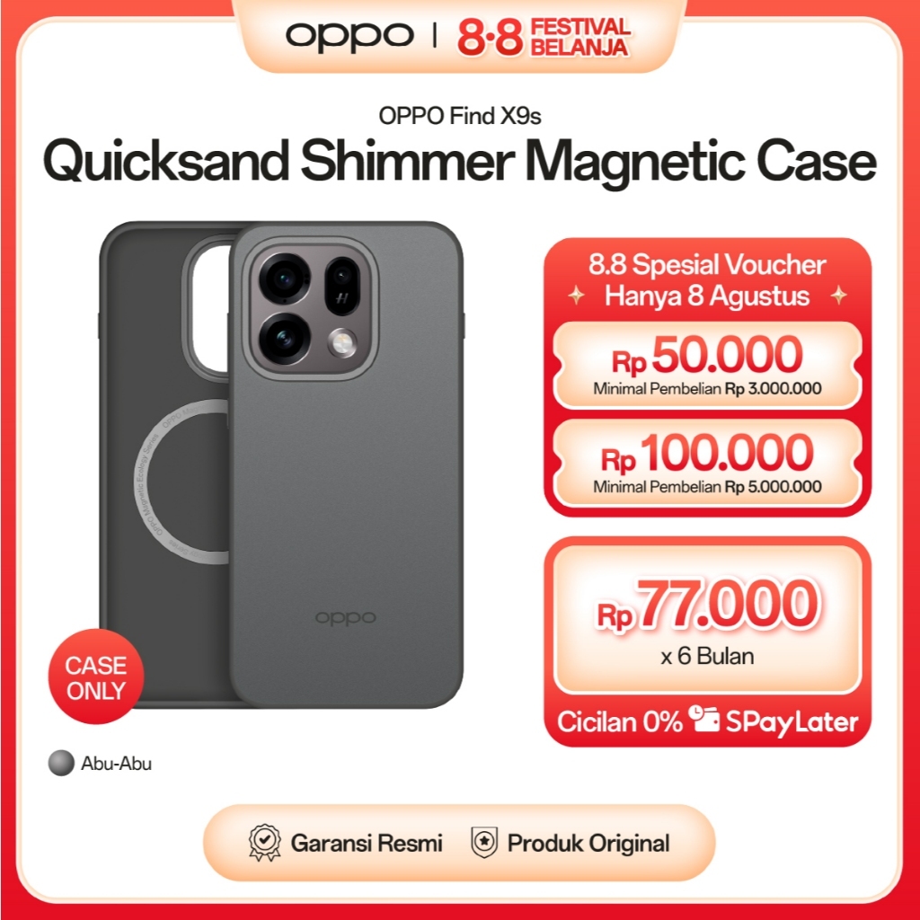 Quicksand Shimmer Magnetic Case OPPO Find X9s PC218 Grey