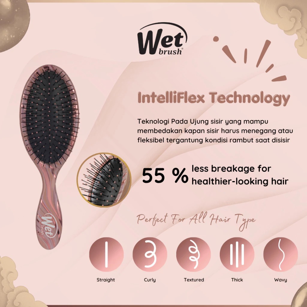 Wet Brush Original Detangler Sisir Anti Kusut Engineered Nature Pink - Gambar 3