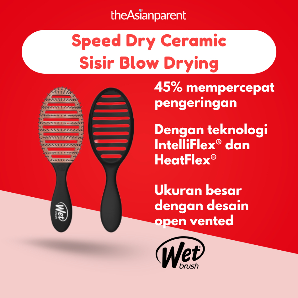 Wet Brush Speed Dry Ceramic Sisir Blow Drying Open Vented