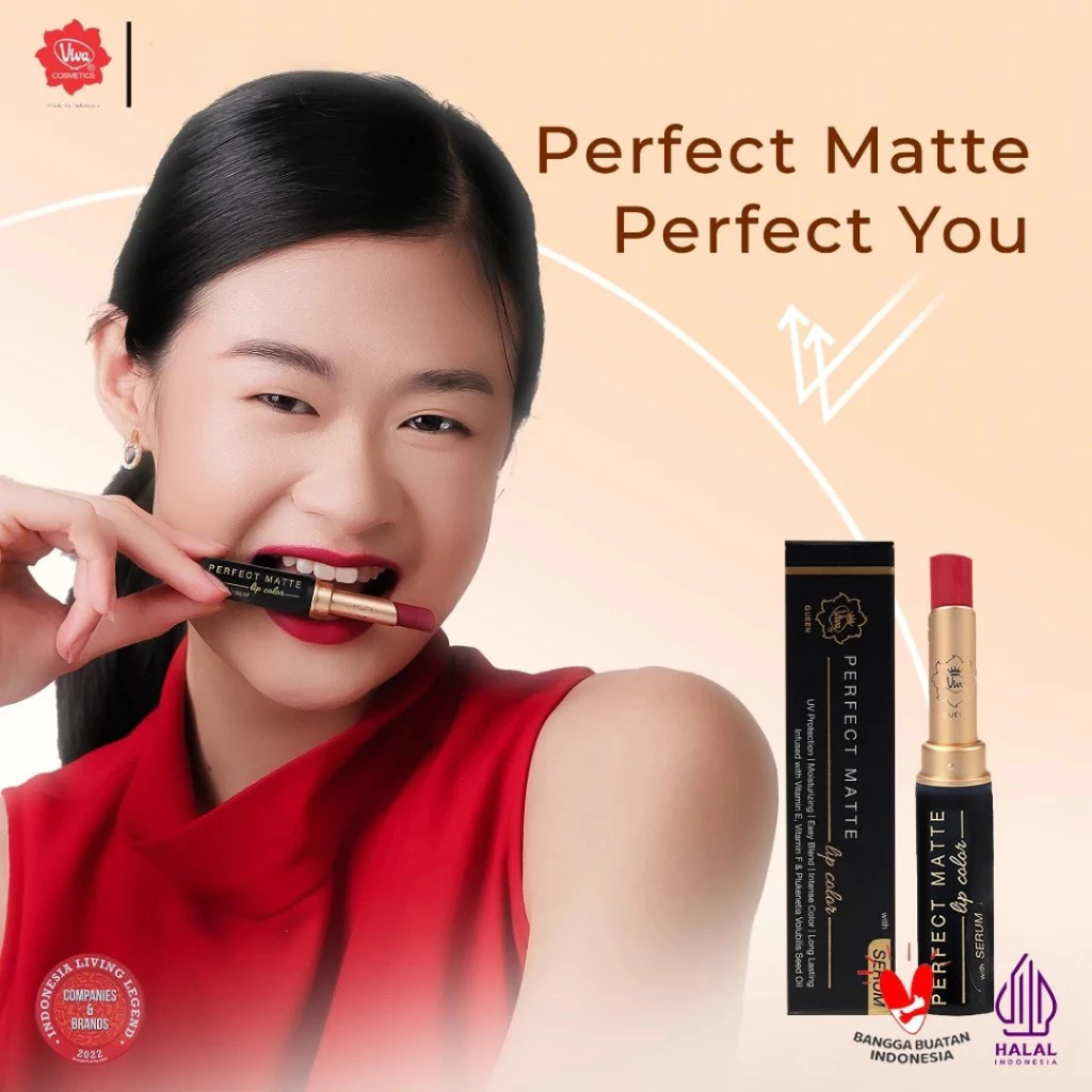 Viva Queen Perfect Matte SERUM Lip Color Series / Distributor Cream Ori - Gambar 3
