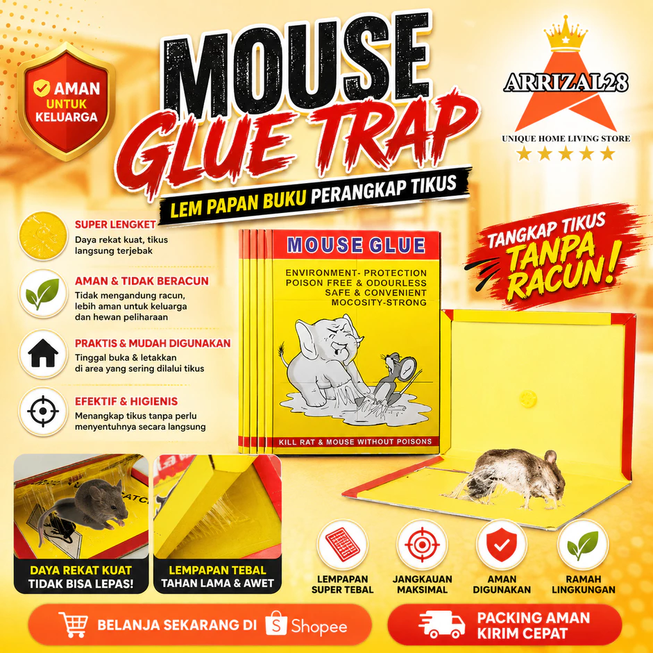 MOUSE GLUE TRAP LEM PAPAN BUKU PERANGKAP JEBAKAN TIKUS