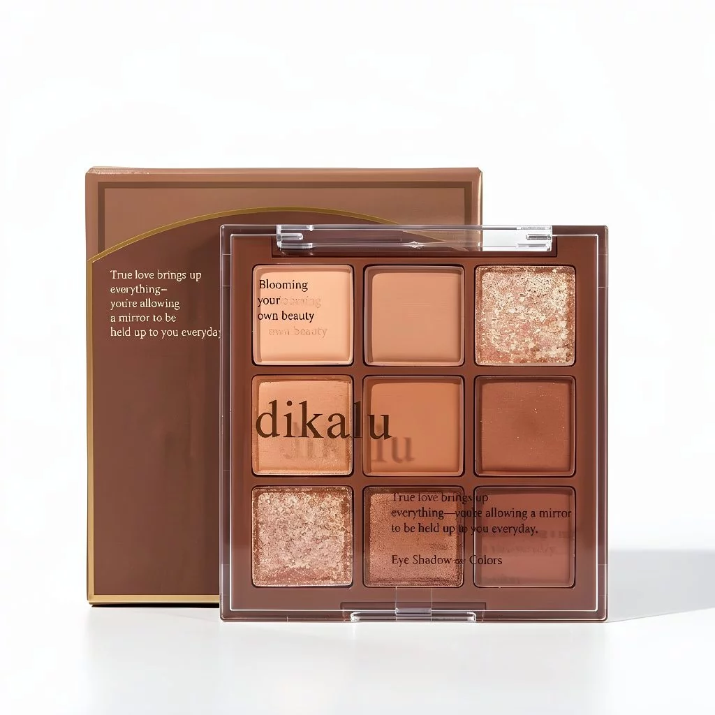 DIKALU Eyeshadow Chocolate Pearl Palette 9 Color Waterproof Matte Glitter Shimmer Riasan Mata Pigmented 77021