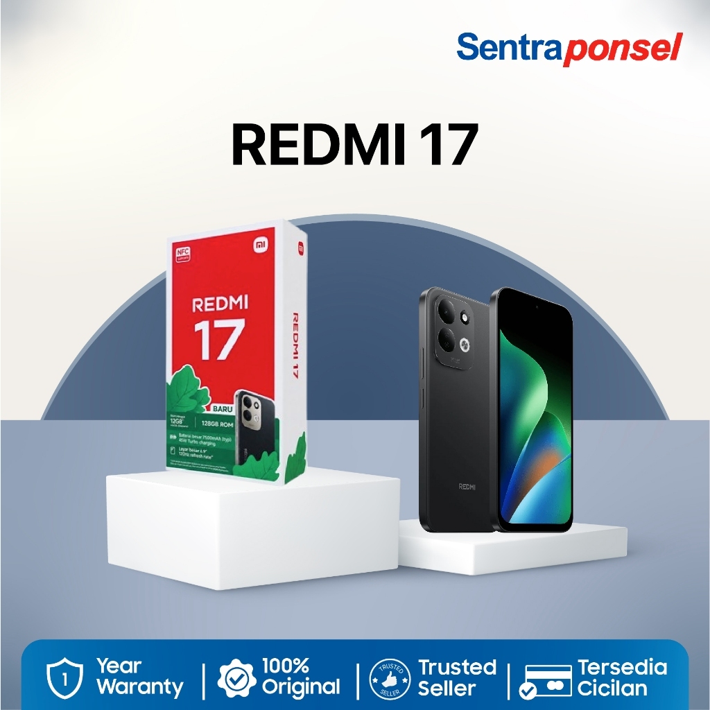 Xiaomi Redmi 17 4GB/128GB 6GB/128GB Baterai besar 7500mAh (typ) / Ditenagai 45W turbo charging - Garansi Resmi