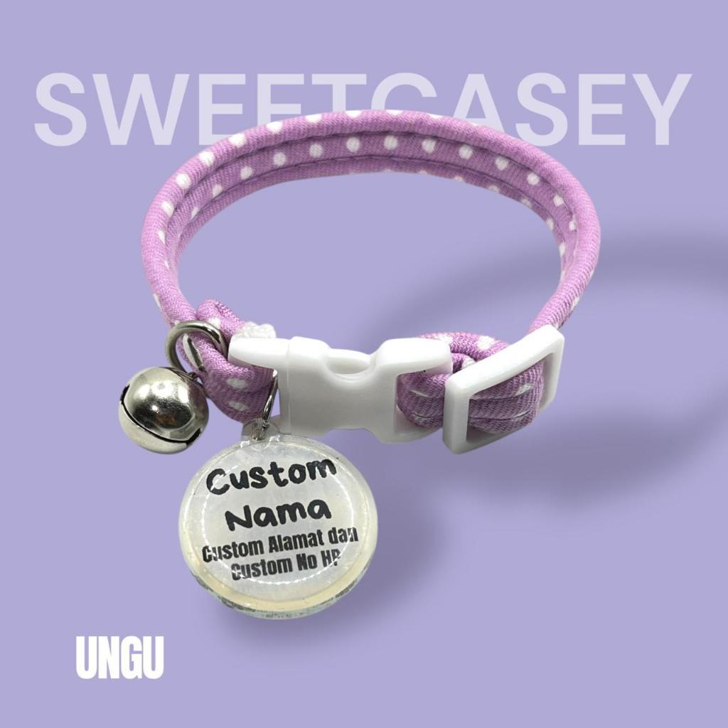 KALUNG KUCING CUSTOM NAMA/POLKA CAT NECKLACE/KALUNG KUCING/ KALUNG KUCING FREE NAMA - Gambar 2