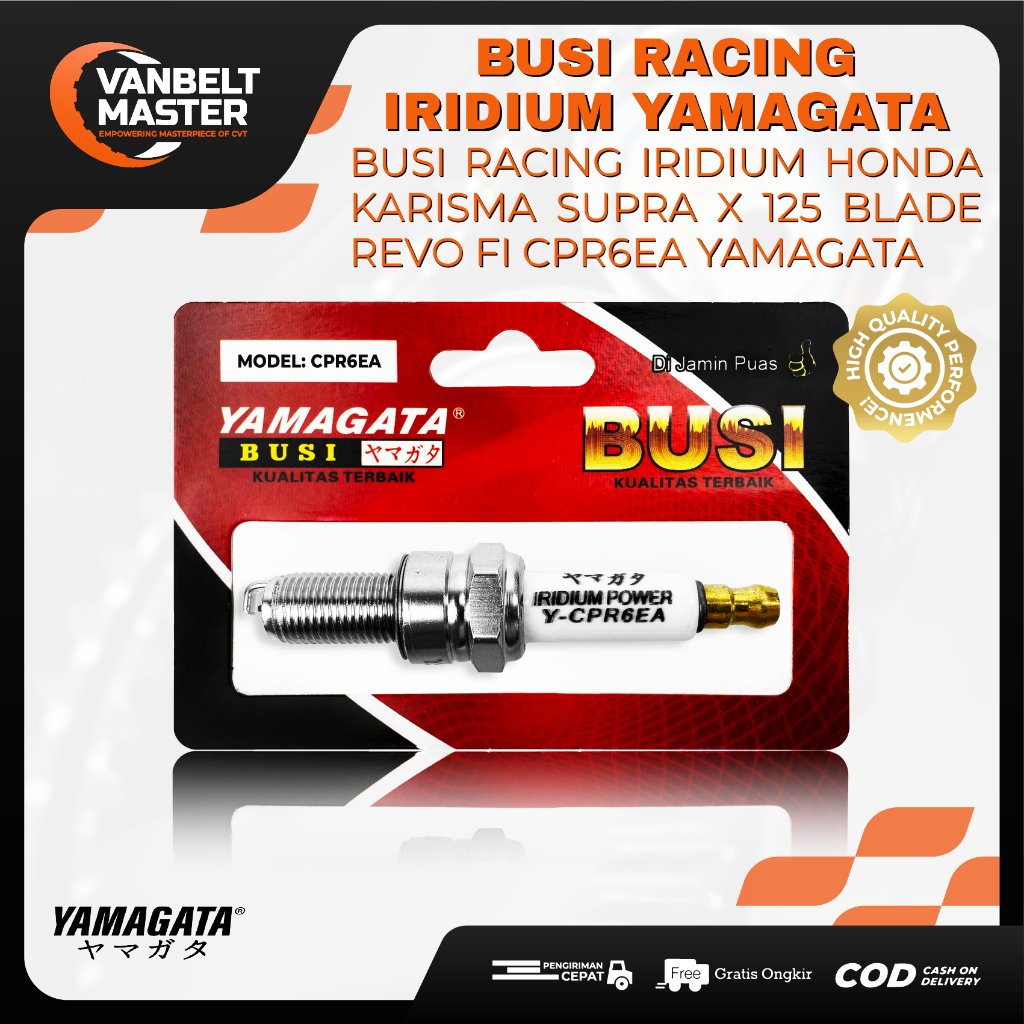 Yamagata Busi Spark Racing Honda Beat Vario Scoopy PCX Genio Deluxe Verza CB CBR ADV Karbu Fi ESP 110/125/150 CPR9EA