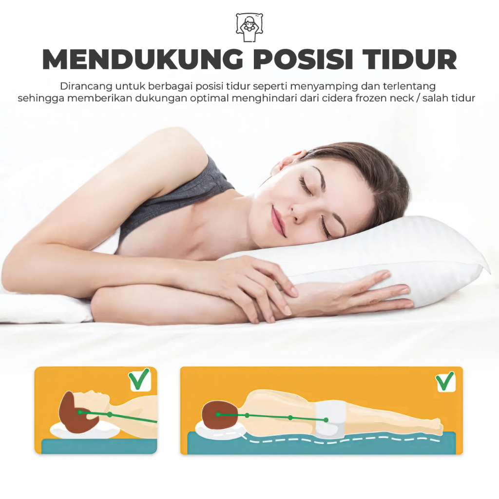 Bantal Tidur Empuk Bantal Lembut Isi Dacron Ukuran 45 X 65 CM - Gambar 4