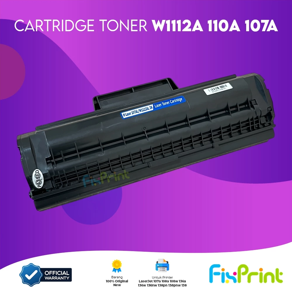 FixPrint Cartridge Toner Premium Grade Xantri W1112A W1107A 110A 107A Compatible for Printer HP LaserJet 107a 108a 108w 136a 136w 136nw 138pn 138pnw 138 MFP M135w - Gambar 3