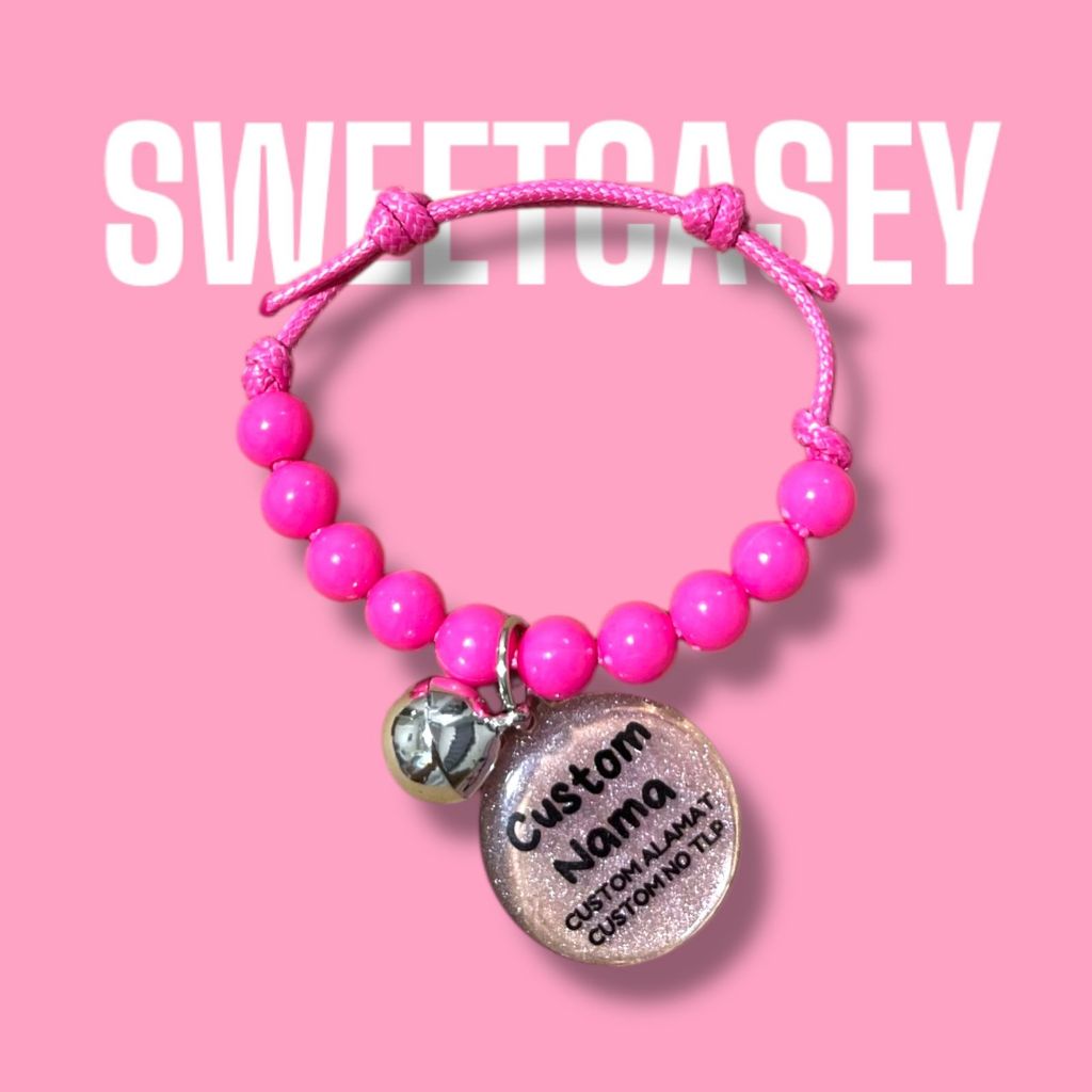 KALUNG KUCING MUTIARA/KALUNG KUCING CUSTOM NAMA/KALUNG KUCING FREE NAMA/MUTIARA CATNECKLACE