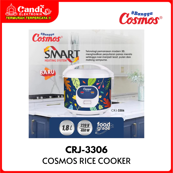 COSMOS Rice Cooker 1,8 Liter Anti Lengket CRJ-3306 - Gambar 3