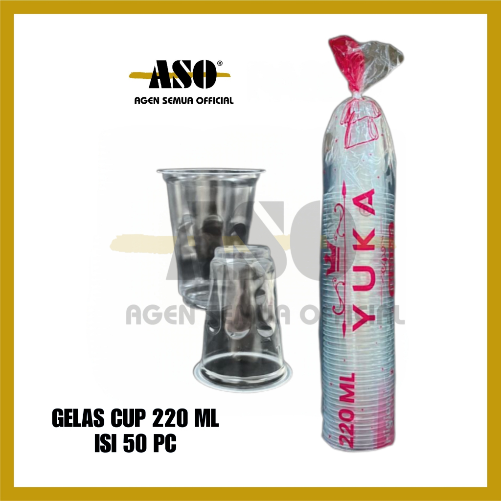 Gelas Plastik Tahan Panas 220ml Isi 50 Pcs