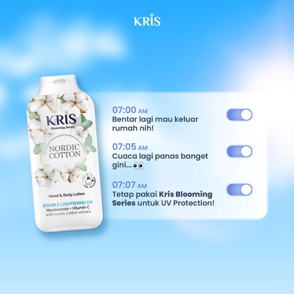 Paket Hemat Kris Hand Body Lotion Blooming NORDIC 100ml + EDT 20ml - Pelembap dan Parfum Eau De Toilet - Gambar 2
