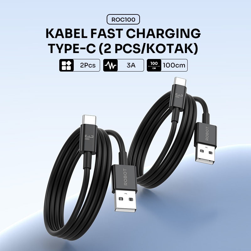 Robot Kabel Data 2PCS 3A Fast Charging 1M - Gambar 2