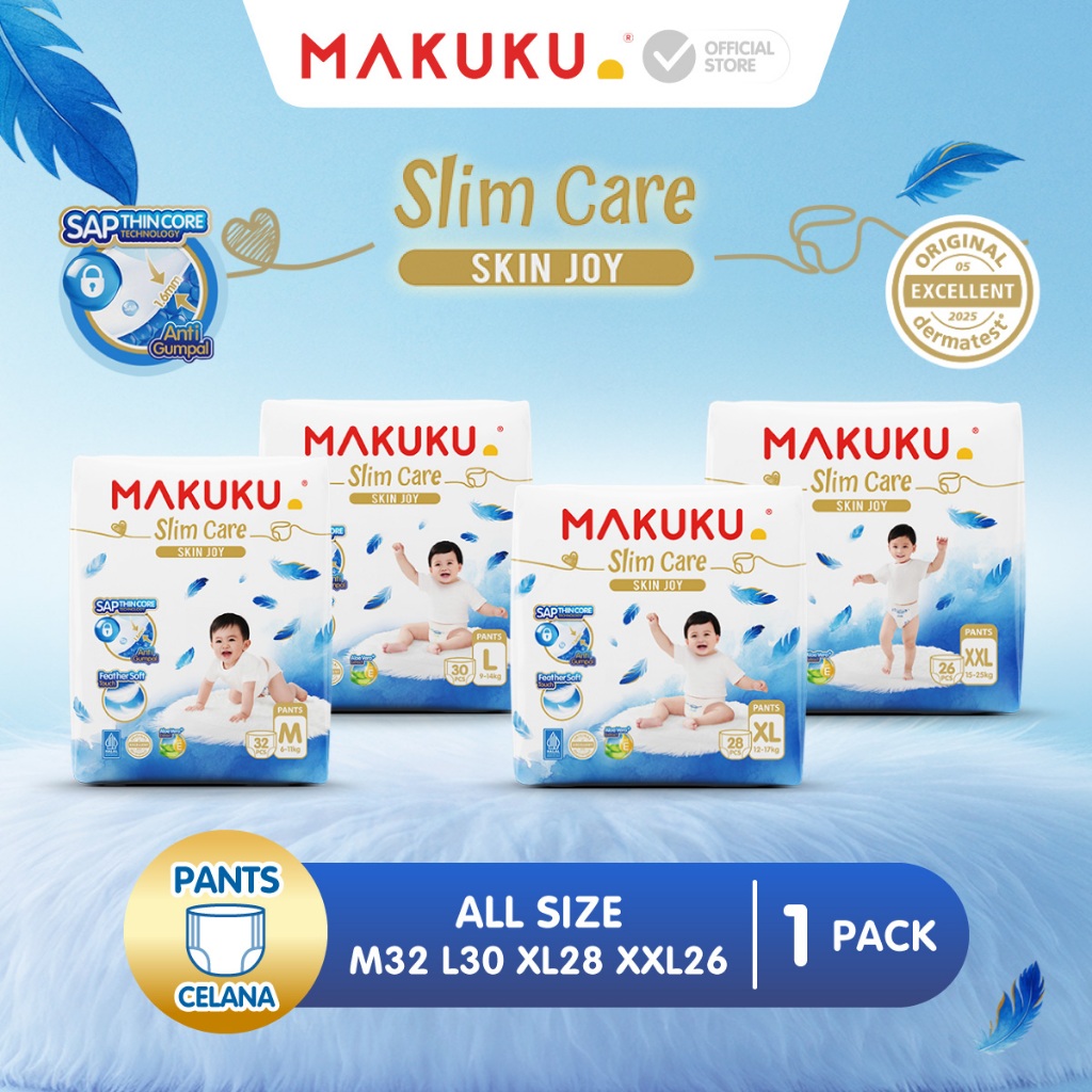 [1 PACK] MAKUKU SAP Diapers Skin Joy Pants M32 /L30 /XL28 /XXL26