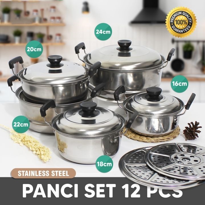 BUY 1 GET 5 - Stainless Steel Cooking Pot + Steamer High Pot series ...