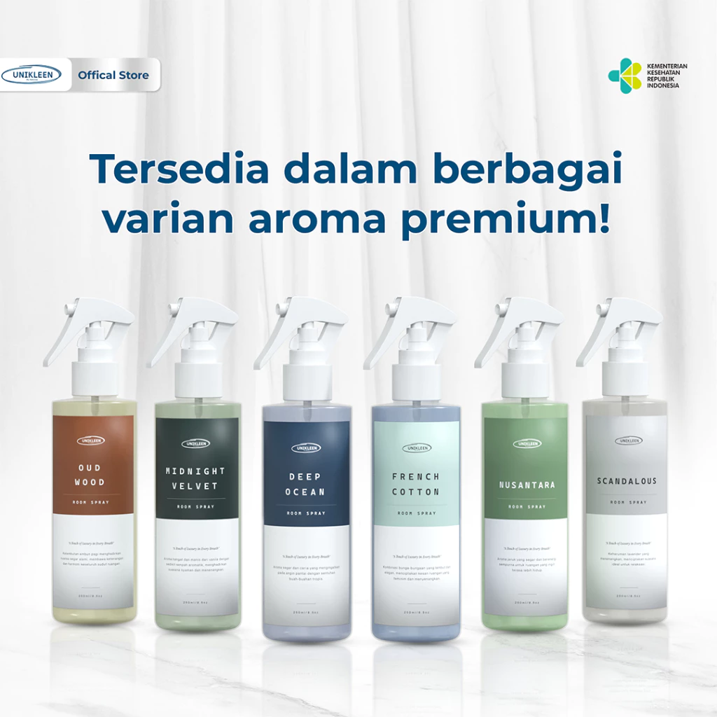 Unikleen Bed & Room Spray Scandalous - Pengharum Ruangan Anti Bakteri, Pewangi Sofa & Kasur, Linen Spray Tahan Lama - Gambar 4