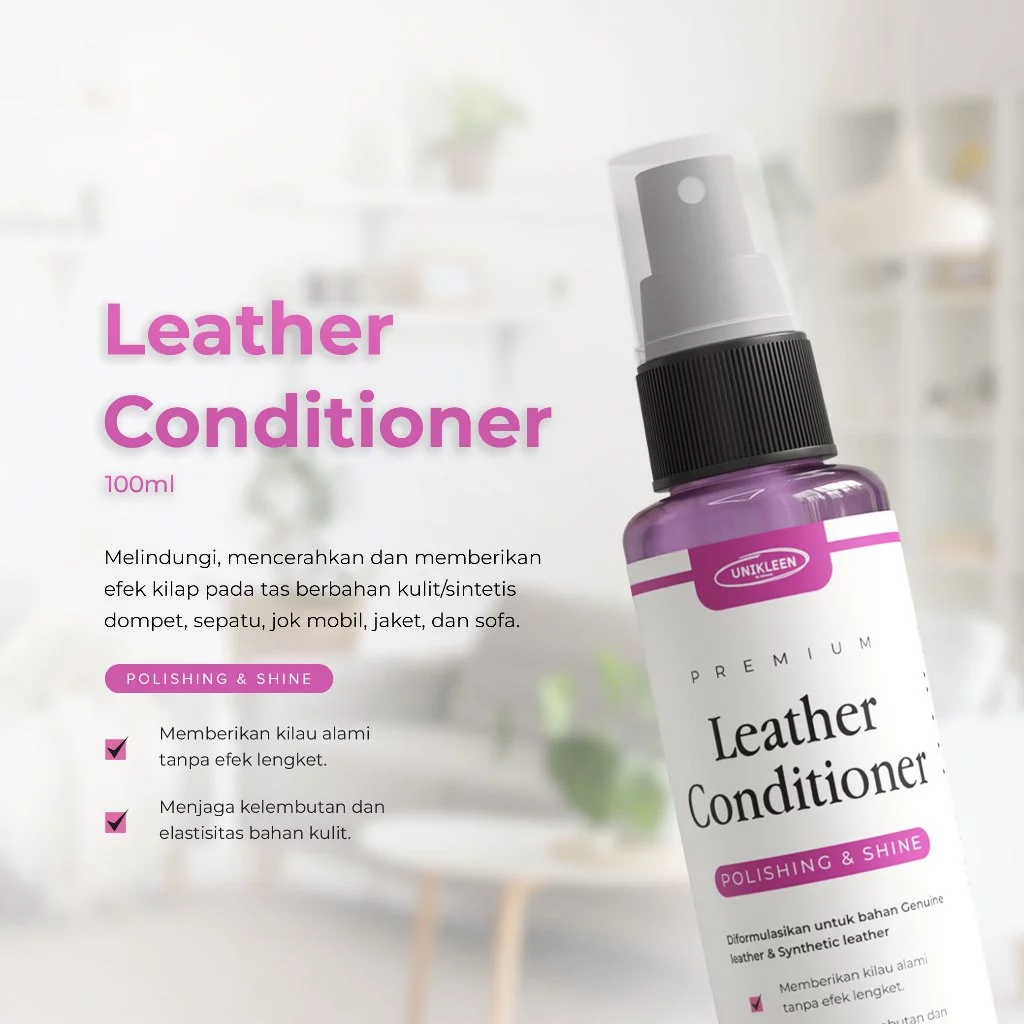 Unikleen Leather Cleaner Pembersih Bahan Kulit 100ml (Revive & Repair) - Perawatan Tas, Sepatu, Jaket, Sofa Premium - Gambar 4