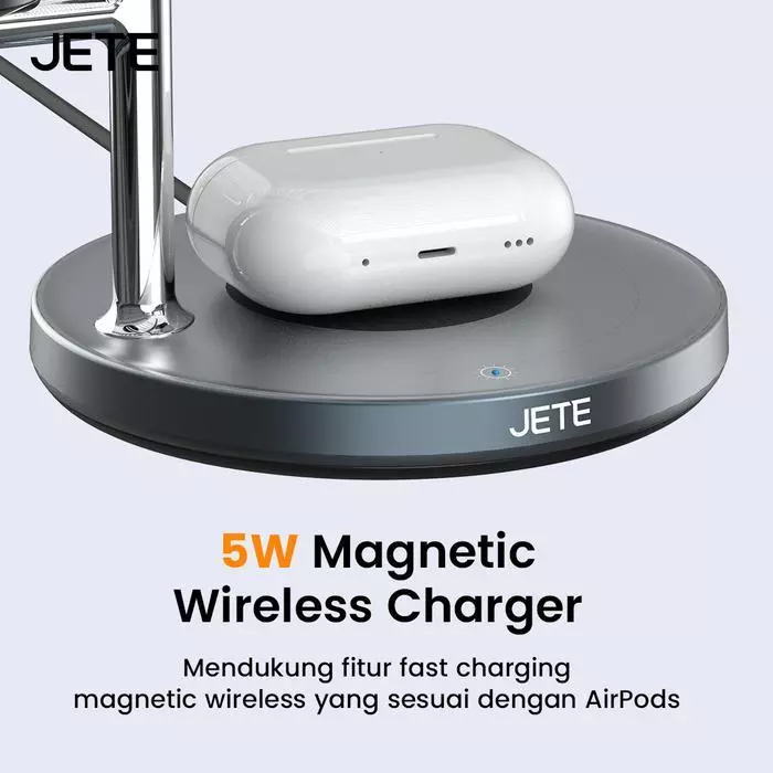 JETE iEW301 Pengisi Daya Nirkabel Magnetik 15W Qi2 3 in 1 dengan Lampu Pemegang Magnetik untuk iPhone Airpods Watch Proteksi FOD Distribusi Daya Pintar - Gambar 3