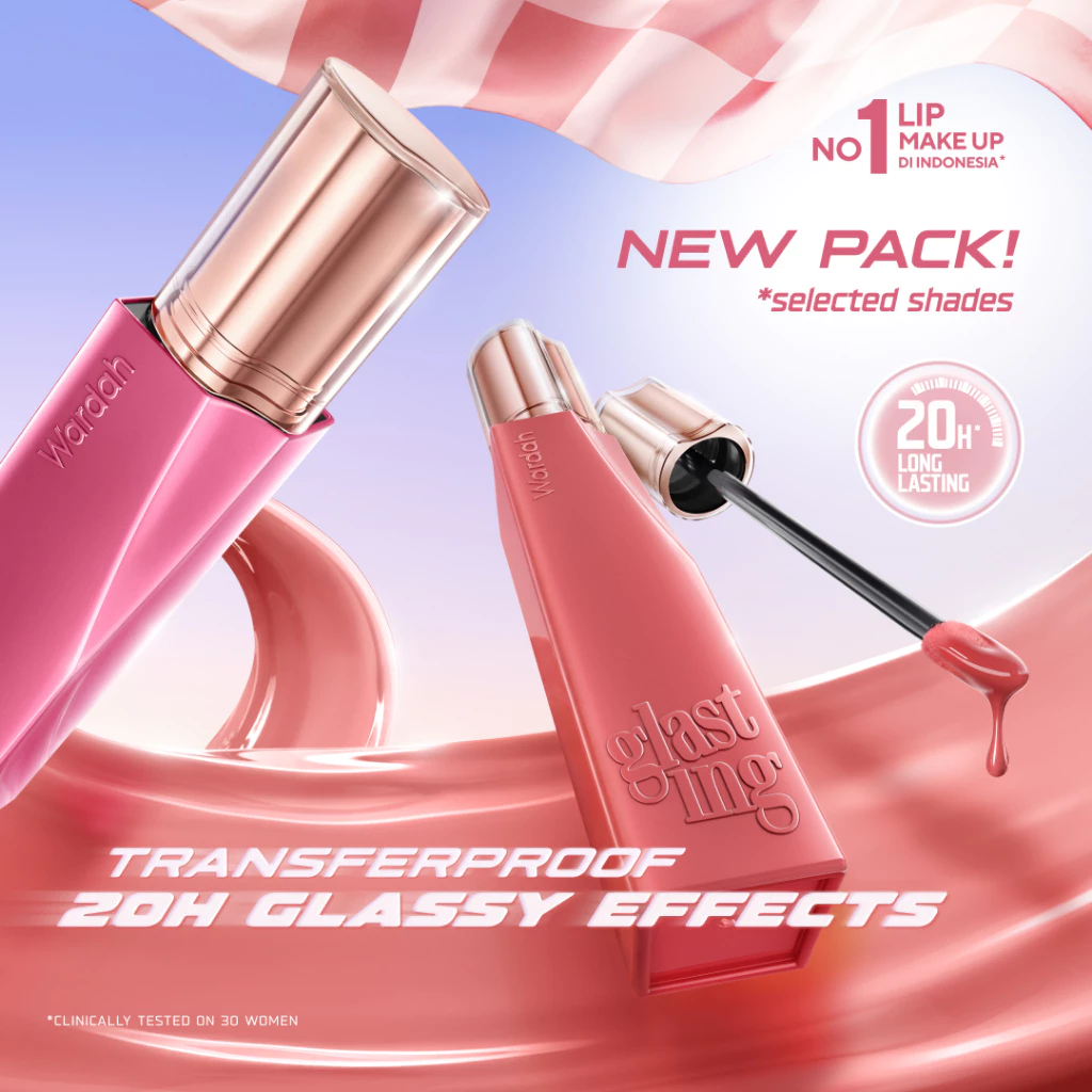 WARDAH Lip Cream Glossy Glasting Liquid Lip - Hi-Pigmented Glass Color, Ringan, Tidak Lengket, Transferproof Liptint-Lipgloss-Lipstik-Lip Tint-Lip Matte-Lipstick-Lipcream- Glossy Lip Longlasting Waterproof Tahan Lama- Makeup - Gambar 3
