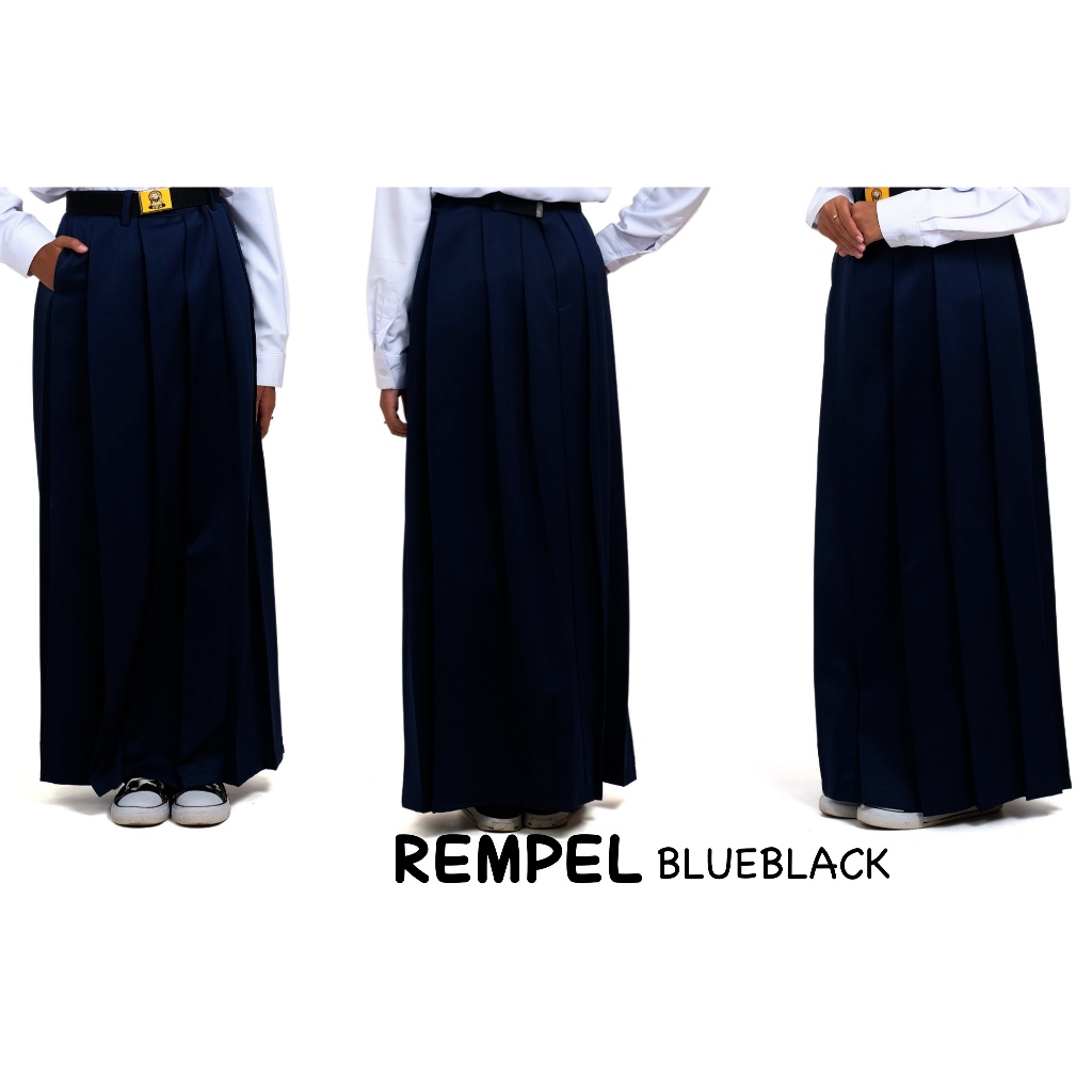 ROK SERAGAM SEKOLAH ROK PANJANG SMP MTs 3MODEL WARNA BIRU SMP BAHAN PREMIUM TEBAL LEMBUT NYAMAN - Gambar 2