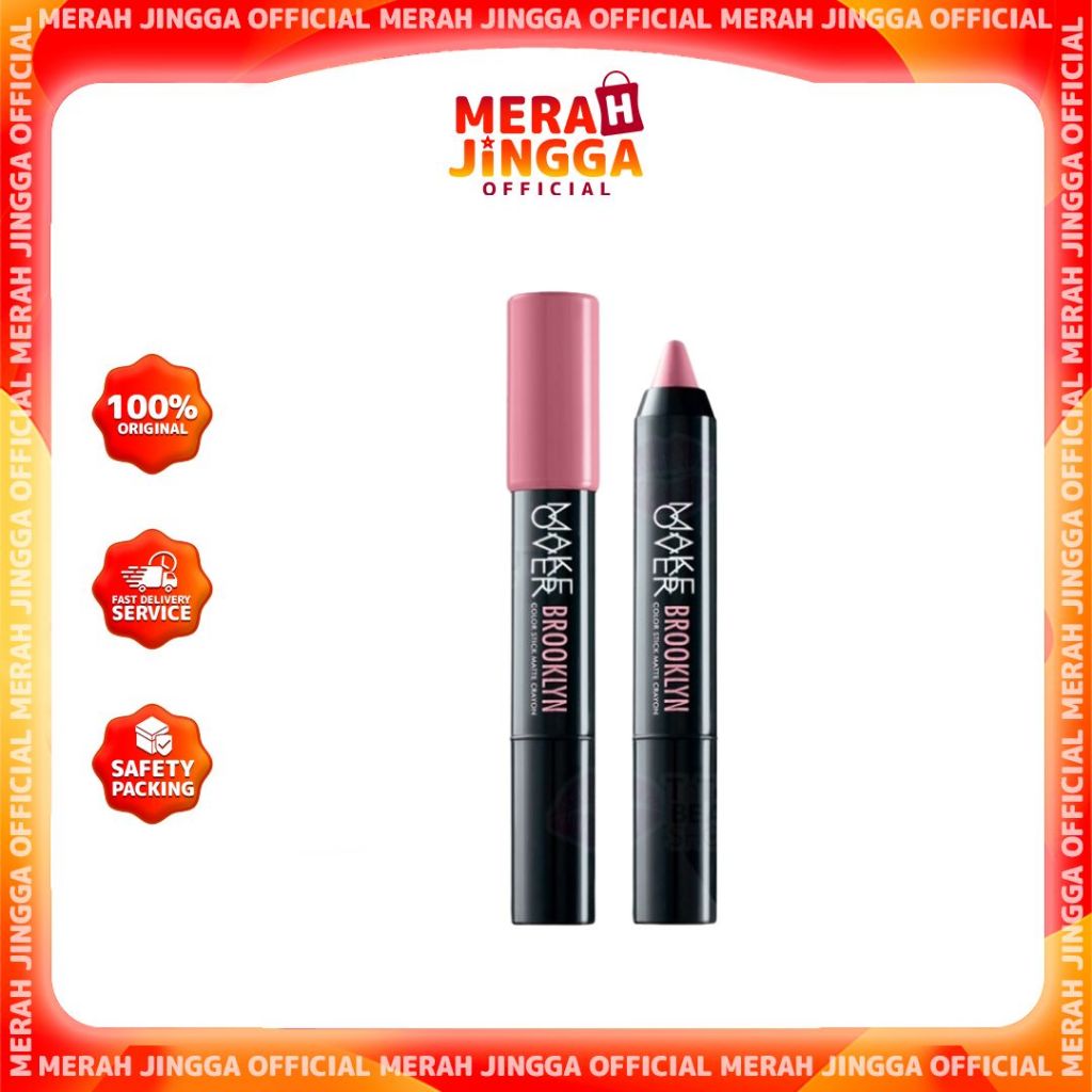 MAKE OVER Color Stick Matte Crayon 3,2gr / Merah Jingga Official
