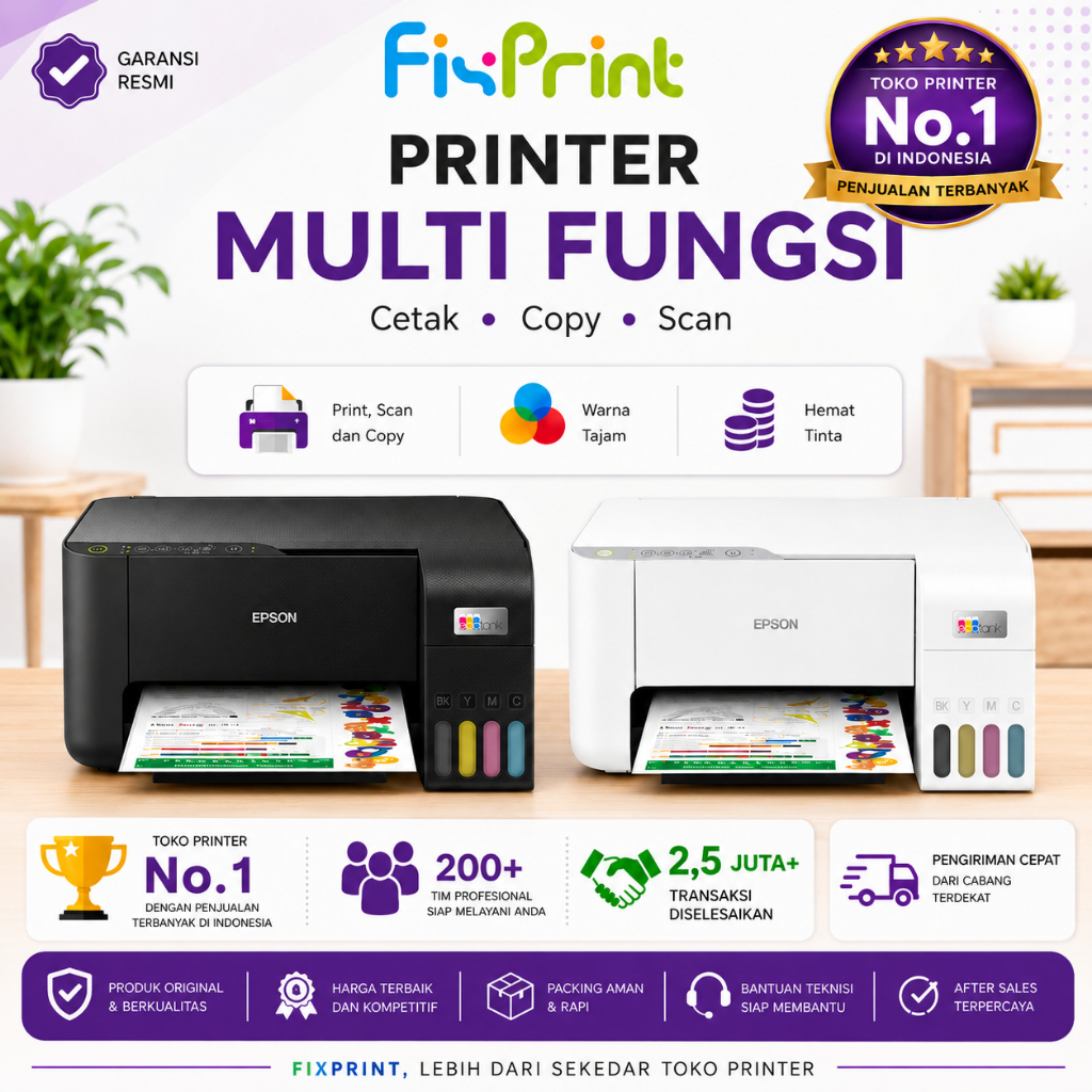 FixPrint Printer Epson L3251 L3211 L3210 L121 Print Only EcoTank L1250 L1256 WiFi L3216 L3250 L3256 All In One L5290 ADF Wireless Scan Copy Multifunction L6490 AIO Duplex Fax With ADF Color