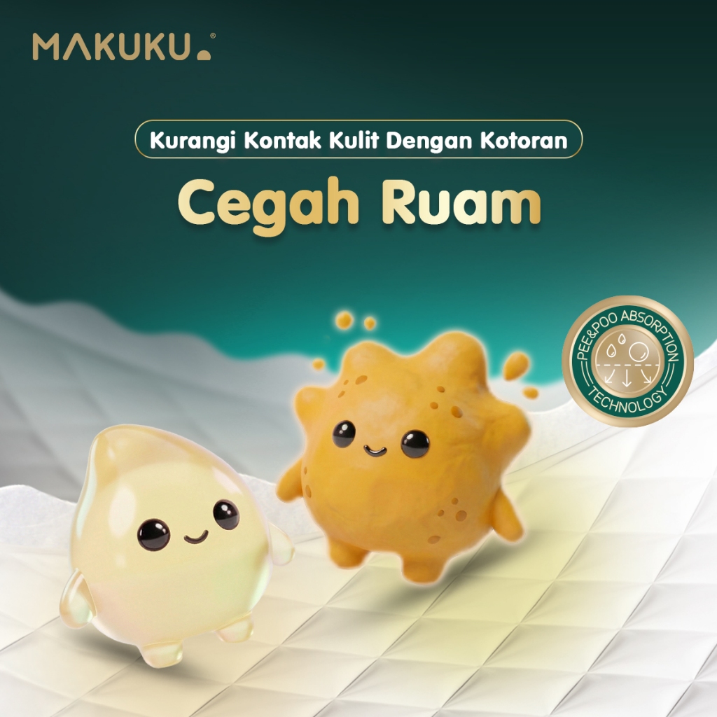 [4 PACK] Makuku DIapers Slim Luxury Silky Celana / Pants Perekat / Tape Jumbo S48 / S40 / M52 / L50 /XL48 Popok Bayi - Gambar 2