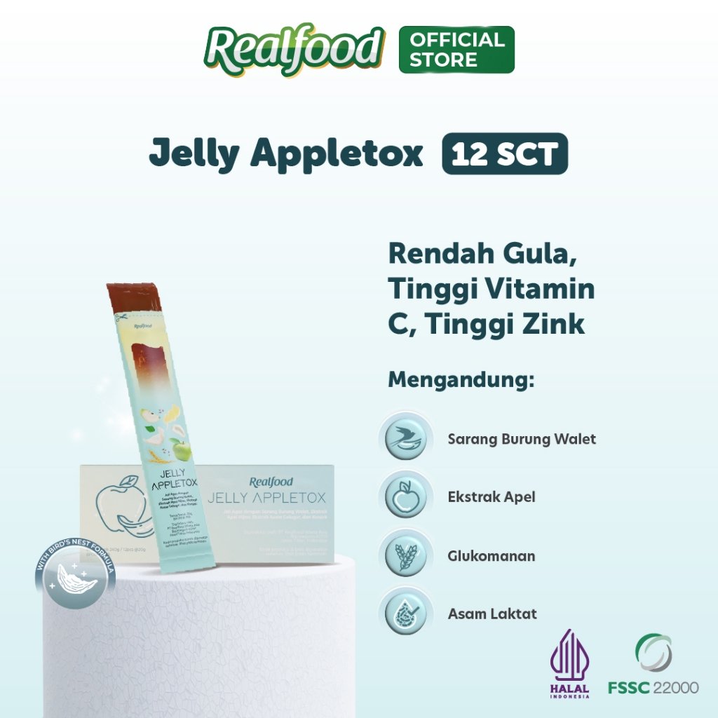 BUY 12 GET 12 Realfood Cleanse Jelly Appletox / Jelly Diet / Weight Management / Diet Snack / Camilan Diet / Ekstrak Apel / Apple Extract / Glukomanan / Asam Gelugur / Garcinia atroviridis / Sarang Burung Walet / After Meal - Gambar 3