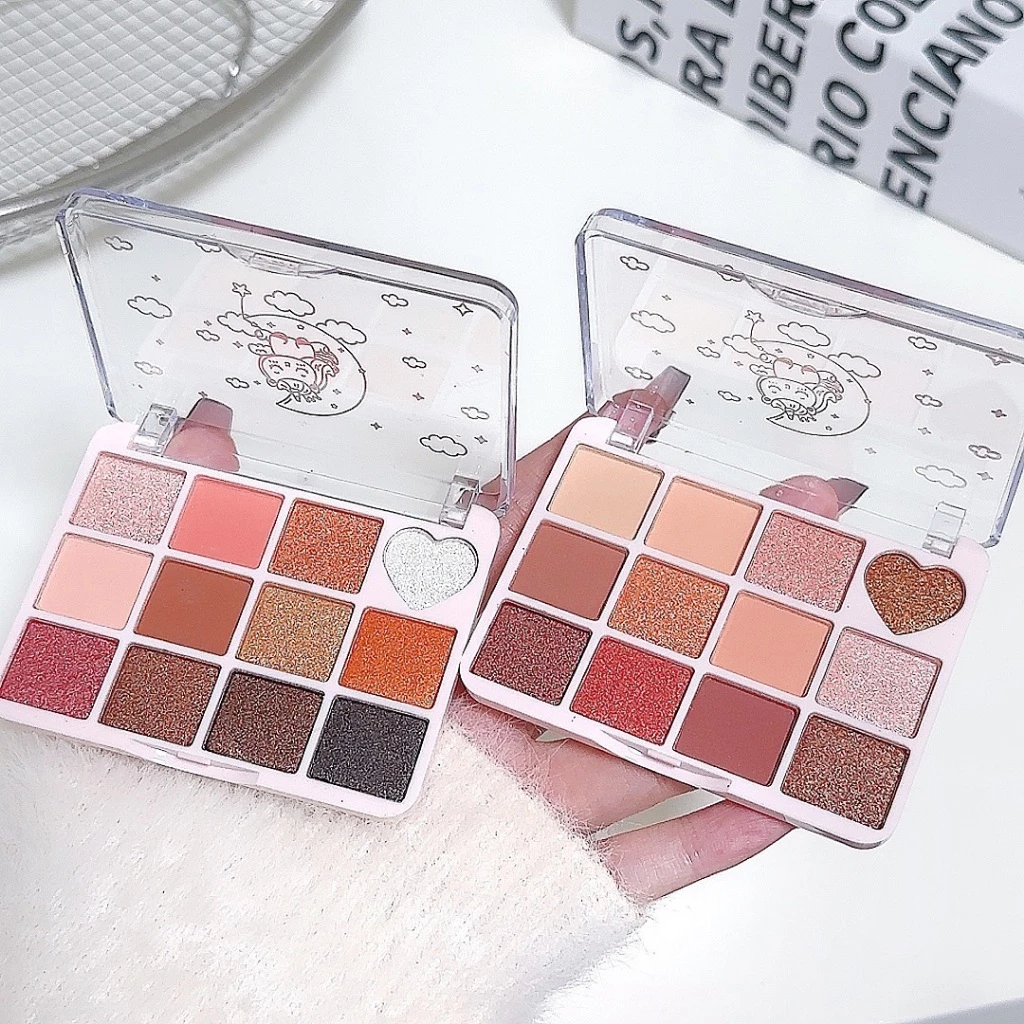 GROSIR 12 Pcs Eyeshadow Palette 12 Warna Matte Pearlescent Shimmer Tahan Lama Pigmented 288 5268 - Gambar 4