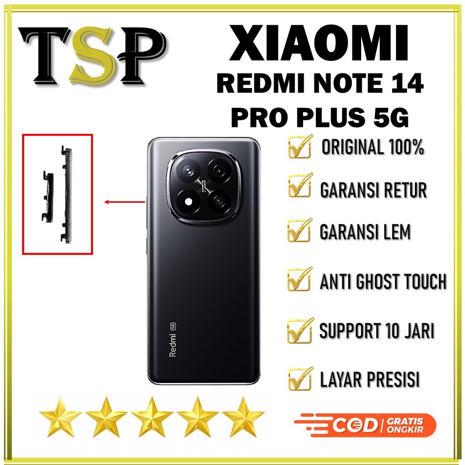 TOMBOL LUAR ON / OFF + VOLUME XIAOMI REDMI NOTE 14 PRO+ ( PLUS )5G ORIGINAL 100% COMPLETE