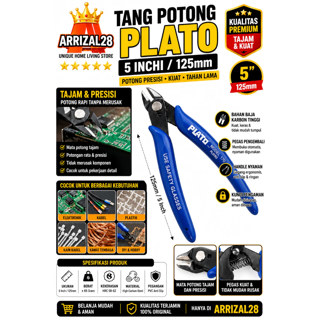 TANG POTONG BIRU 5 INCHI