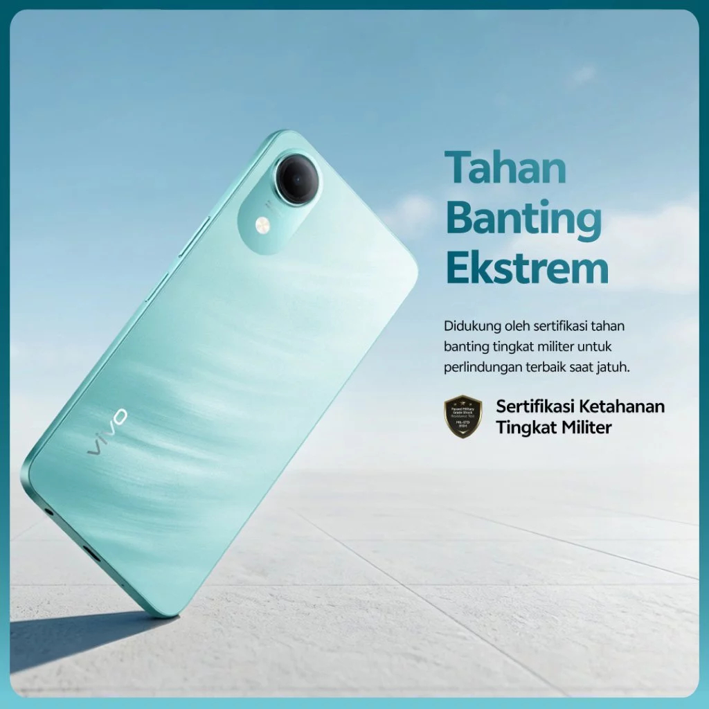 [NEW LAUNCH] vivo Y05e - Baterai Besar 5150 mAh, Tahan Banting Ekstrem, Tahan Hujan IP64, Desain Trendi, Layar Besar 6.74", OriginOS 6, Garansi Resmi 1 Tahun - Gambar 2