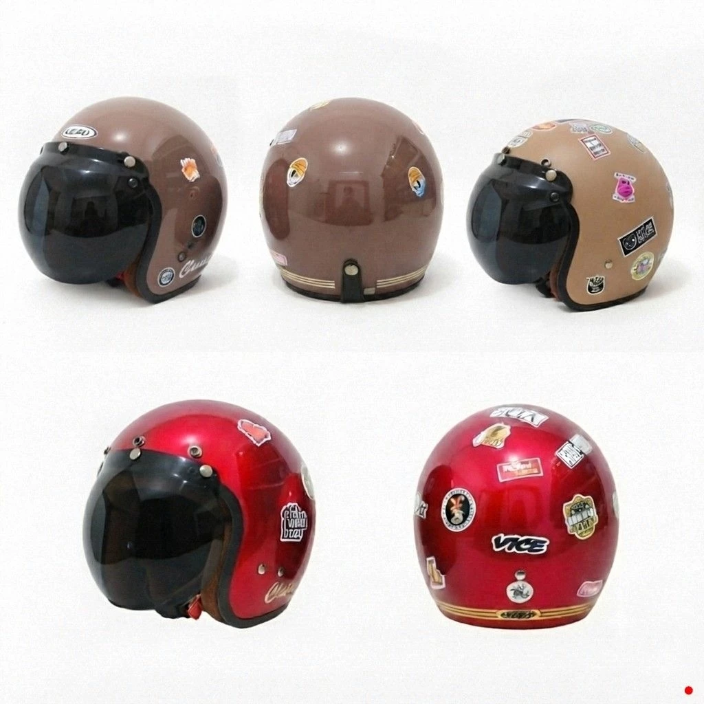Helm Retro Bogo - Helem Half Face WARNA RANDOM Original murah Keren dan Elegan Dewasa Gaya Vintage SNI