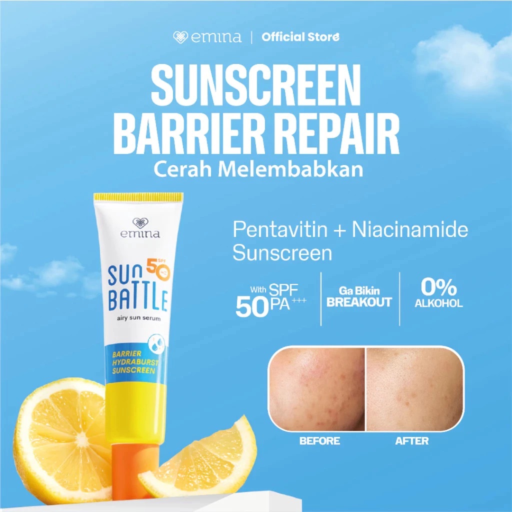Emina Sun Battle Protection Series - SPF35 PA+++ - SPF50 PA++++ / Sunscreen UV / Merah Jingga Official - Gambar 4
