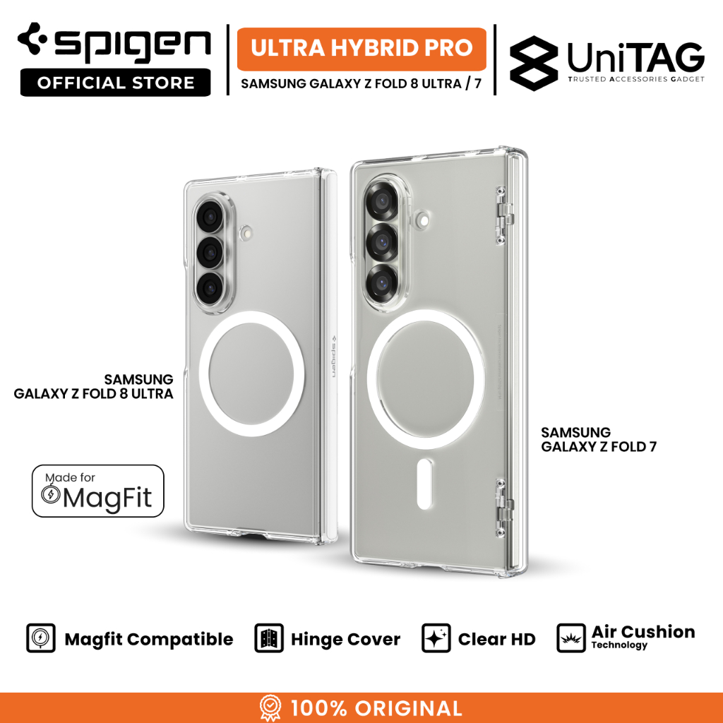 SPIGEN Case for Samsung Galaxy Z Fold 8 Ultra 7 Spigen Ultra Hybrid Pro Magfit Casing Clear Anti Shock