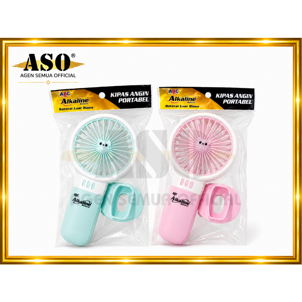 Kipas Angin Portable ABC Alkaline Battery Baterai Luar Biasa dengan Stand PROMO !!!