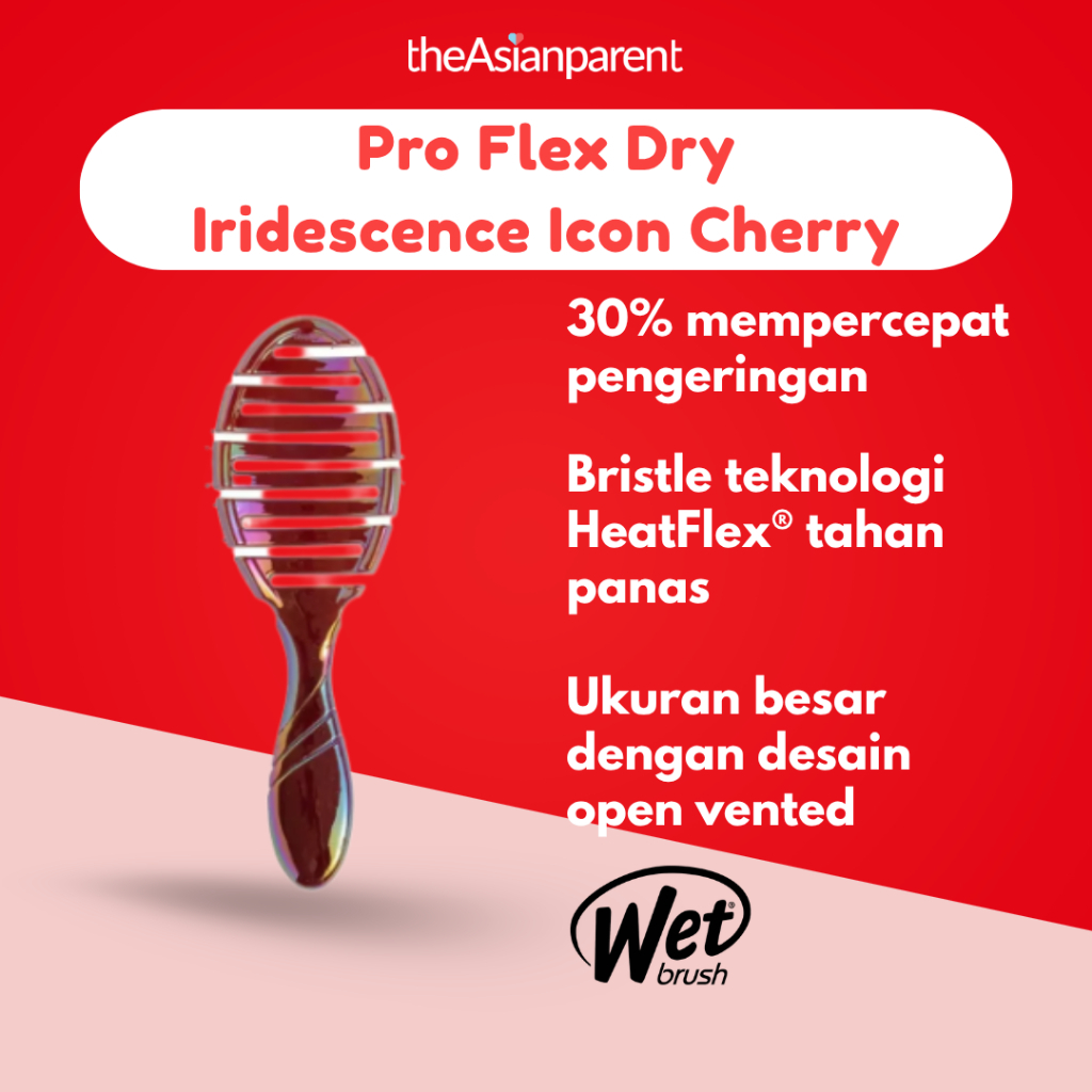 Wet Brush Pro Flex Dry Iridescence Icon Cherry Kurangi Rambut Kusut 45%