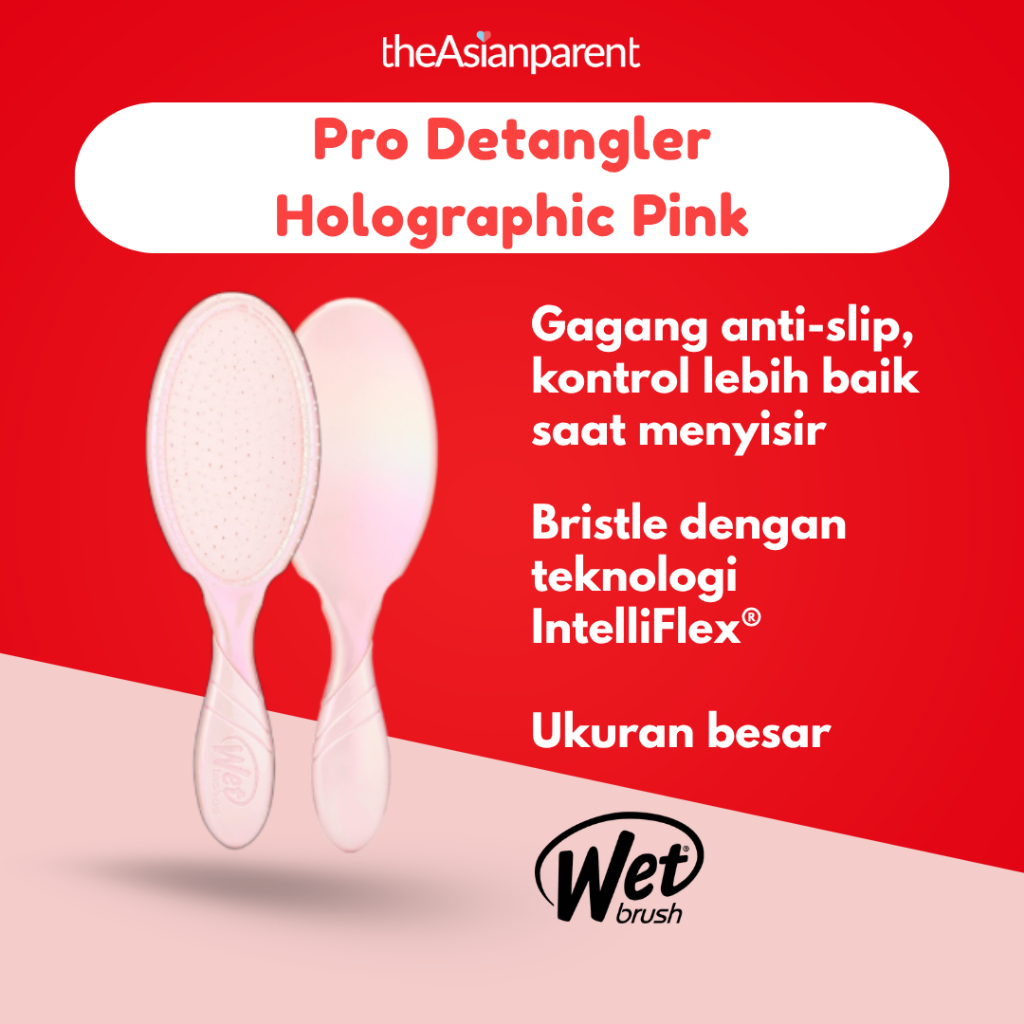 Wet Brush Sisir Pro Detangler Holographic Pink