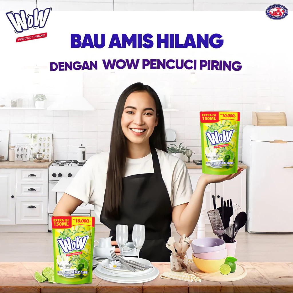 WOW Dishwash Lime 550ml 10k Pencuci Piring Jeruk Nipis - Gambar 2