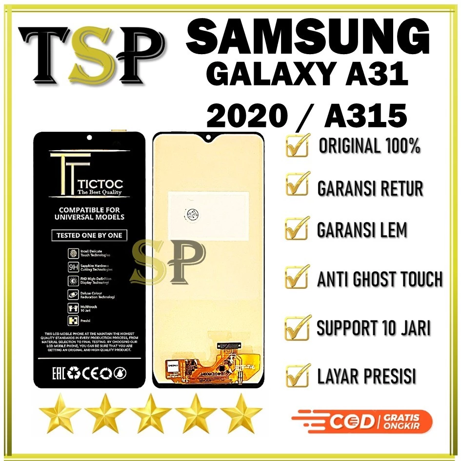 LCD TOUCHSCREEN SAMSUNG GALAXY A31 2020 / A315 COMPLETE ORIGINAL 1 SET