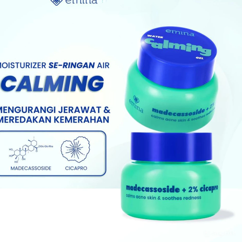 [ PAKET ISI 3 PCS ] EMINA Gelato Cleanser Matcha + Moist Water Calming + Sunscreen Water Uv Gel 25ML / Distributor Cream Ori - Gambar 2